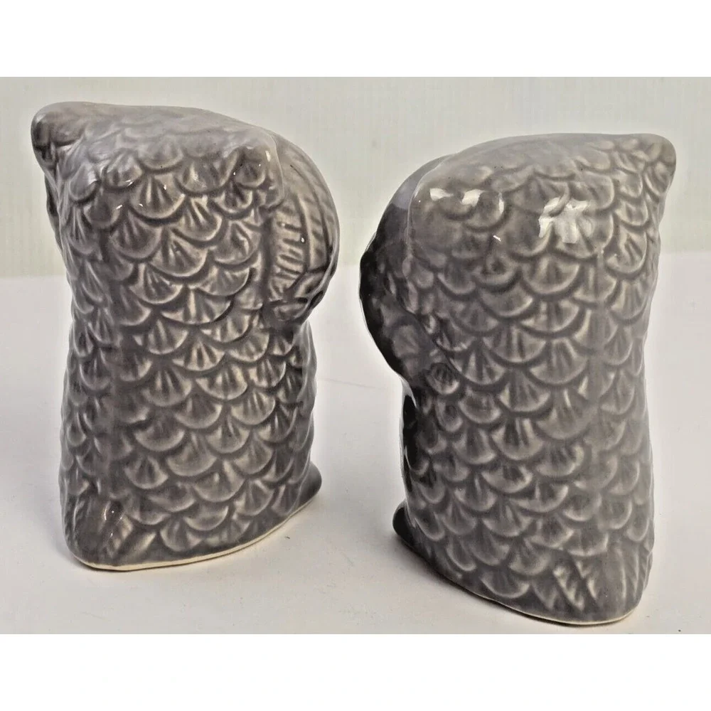 Vintage Ceramic Glazed Owls Figurines 